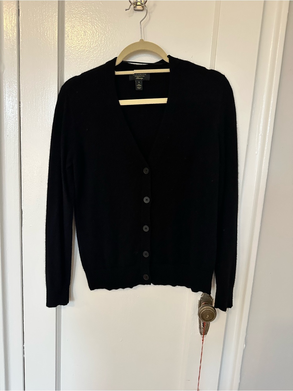Charter Club Black Cashmere Cardigan Sweater